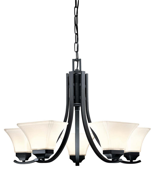 Agilis Five Light Chandelier in Black