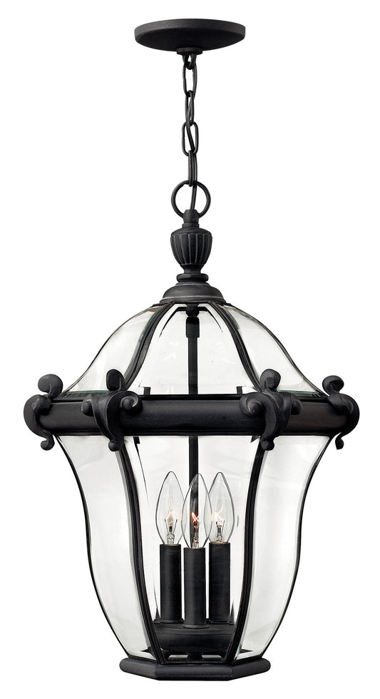 San Clemente LED Hanging Lantern in Museum Black