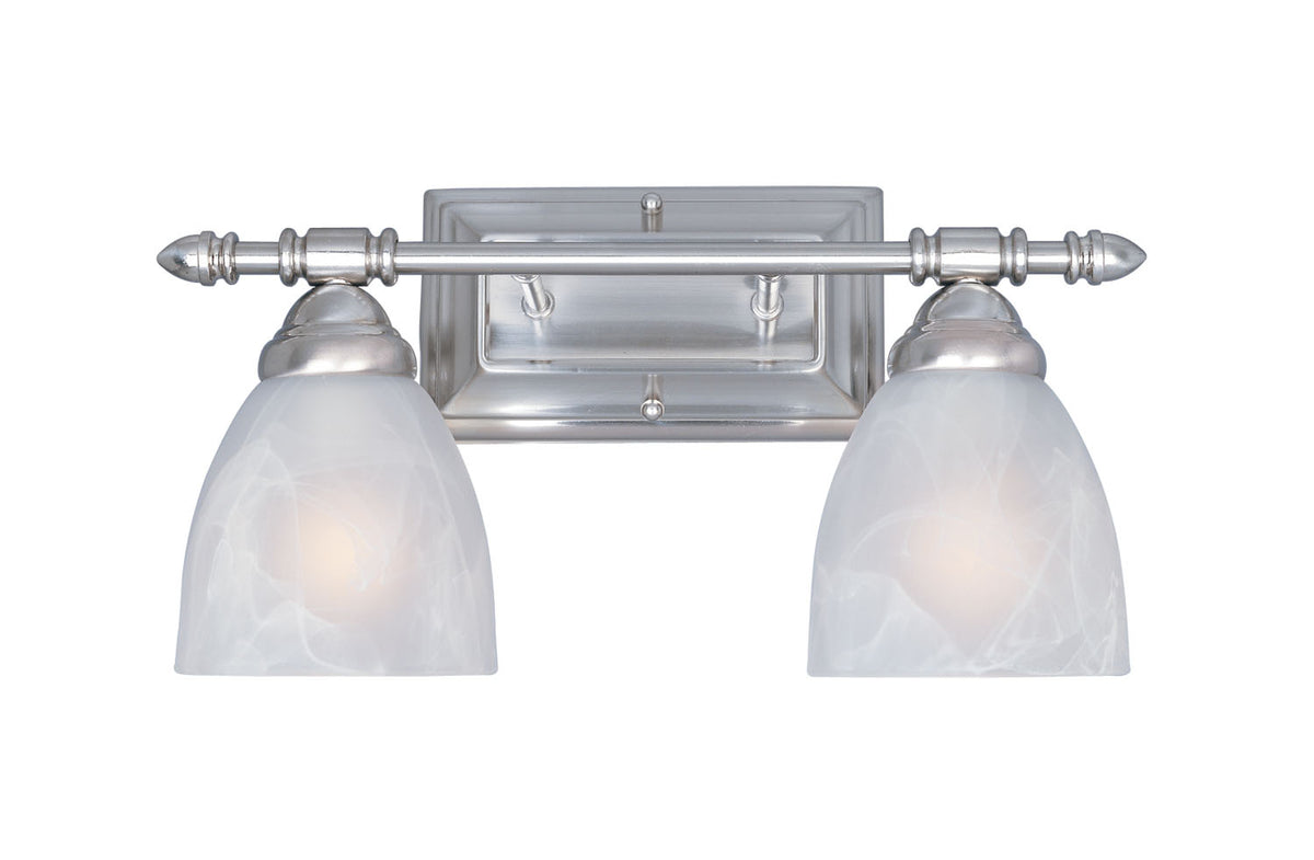 Apollo Two Light Bath Bar in Satin Platinum