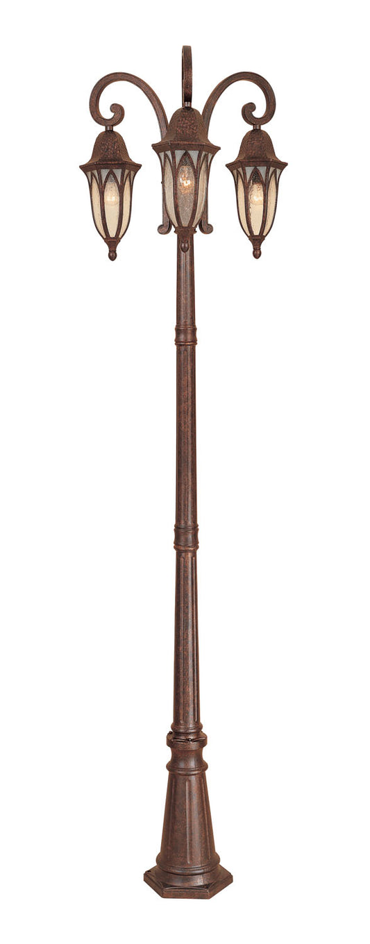 Berkshire Three Light Post Lantern in Burnished Antique Copper