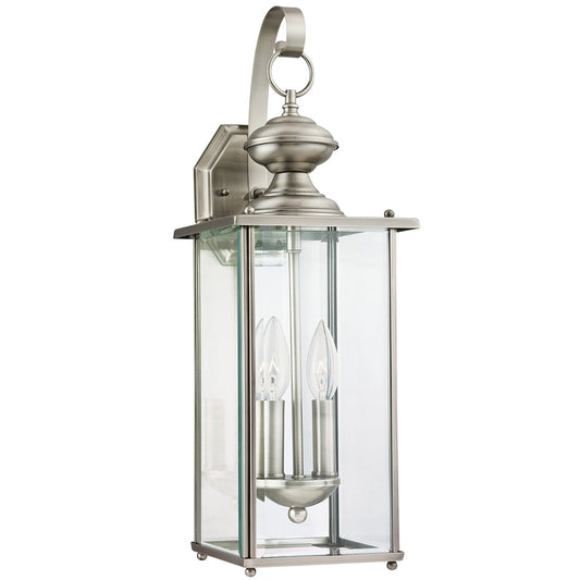 Jamestowne Two Light Outdoor Wall Lantern in Antique Brushed Nickel