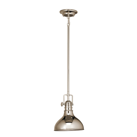 Hatteras Bay One Light Mini Pendant in Polished Nickel