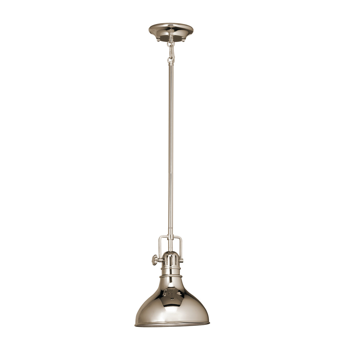 Hatteras Bay One Light Mini Pendant in Polished Nickel