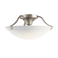 Three Light Semi Flush Mount in Brushed Nickel
