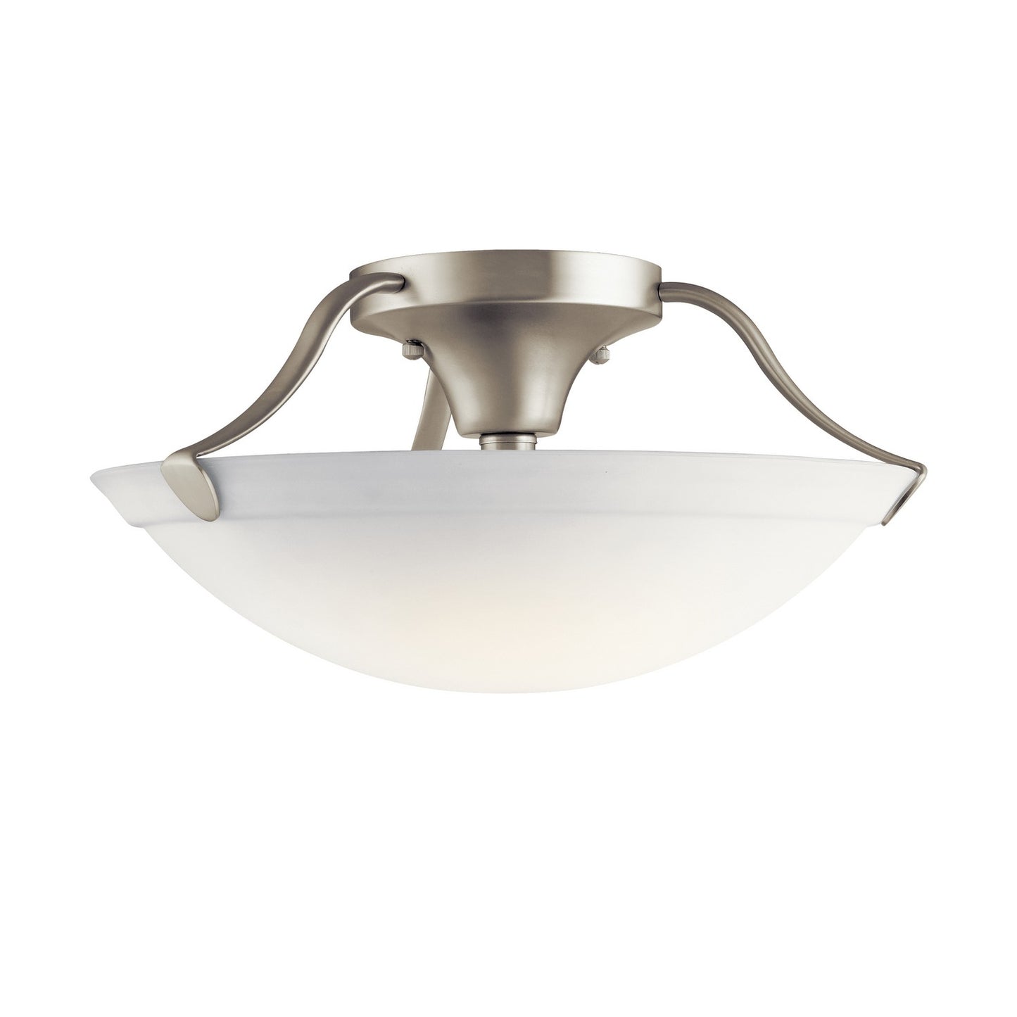 Three Light Semi Flush Mount in Brushed Nickel