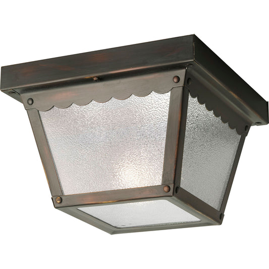 Ceiling Mount One Light Outdoor Flush Mount in Antique Bronze