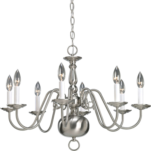 Americana Eight Light Chandelier in Brushed Nickel