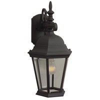 Straight Glass Cast One Light Wall Mount in Textured Black