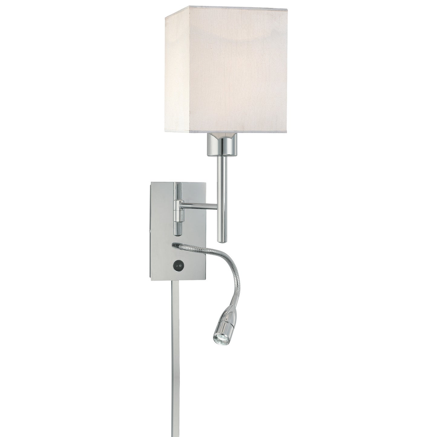 George's Reading Room LED Swing Arm Wall Lamp in Chrome