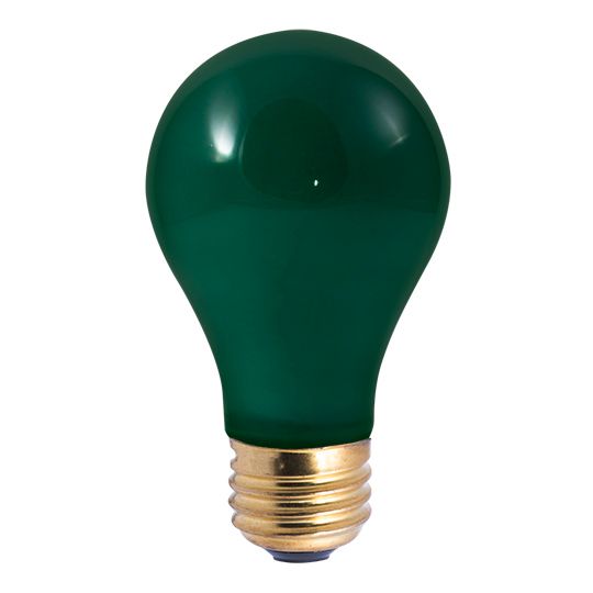 25W A19 PARTY BULB CERAMIC GREEN E26 120V