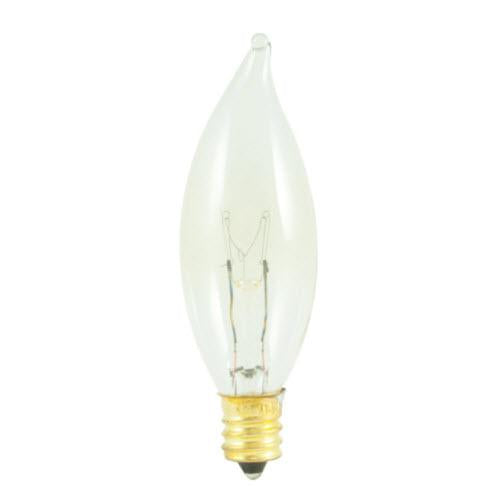 25W 130V E12 FLAME TIP SHAPE CLEAR 25mm