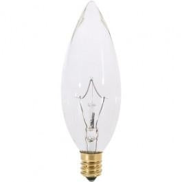 25 watt B10 Incandescent; Clear; 1000 average rated hours; 2