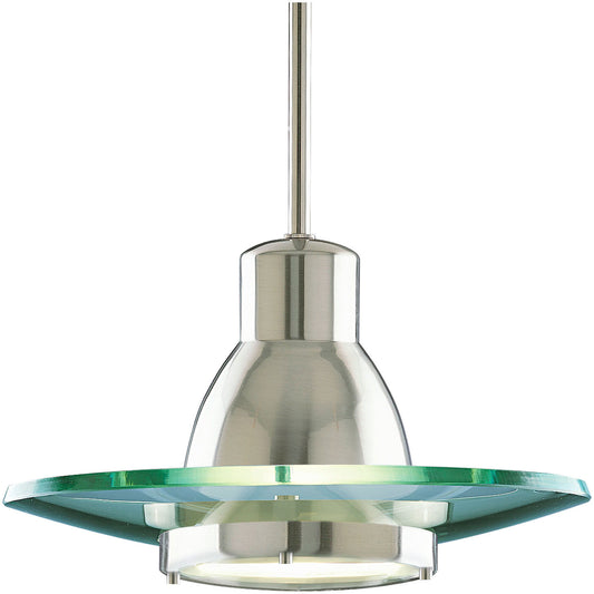 Glass Pendants One Light Pendant in Brushed Nickel