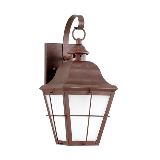 Chatham One Light Outdoor Wall Lantern in Weathered Copper
