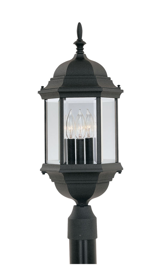 Devonshire Three Light Post Lantern in Black