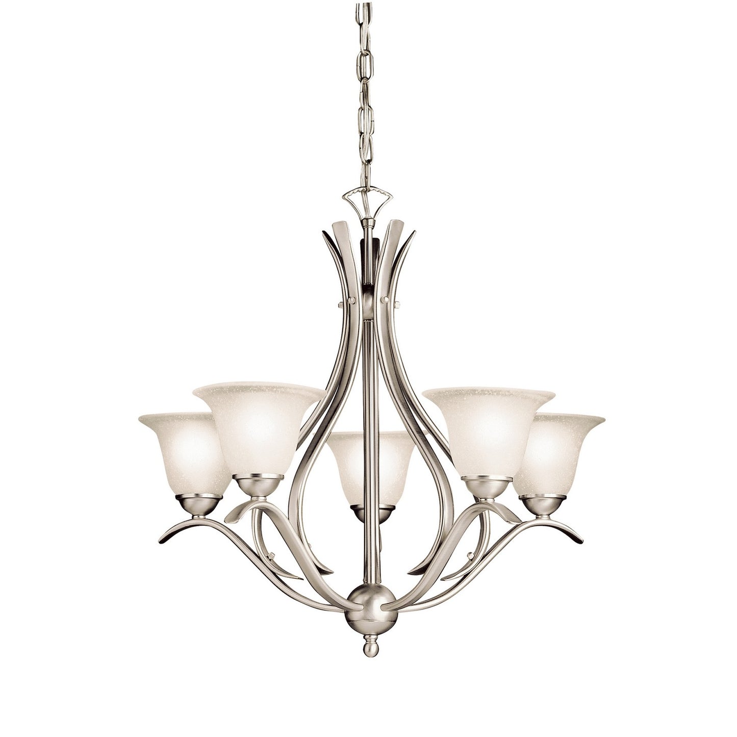 Dover Five Light Chandelier in Brushed Nickel