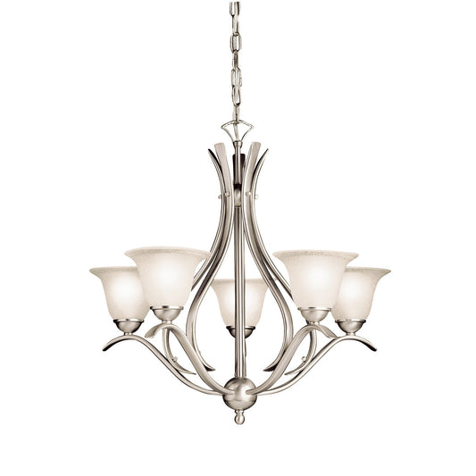 Dover Five Light Chandelier in Brushed Nickel