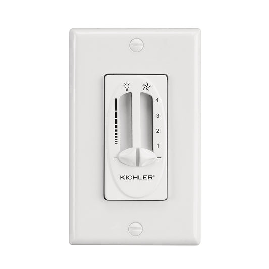 Accessory Fan 4 Speed-Light Dimmer in White