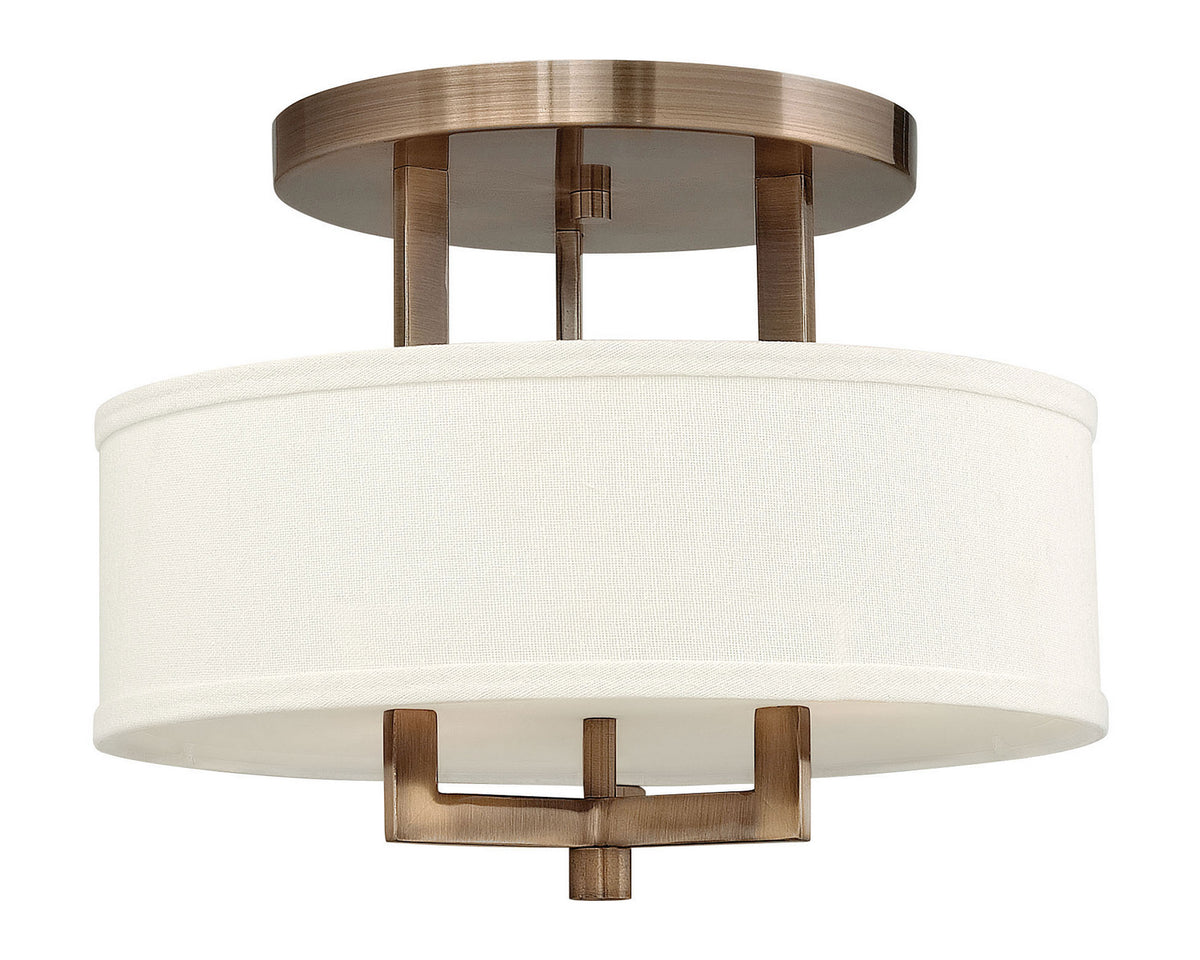 Hampton LED Semi-Flush Mount in Brushed Bronze