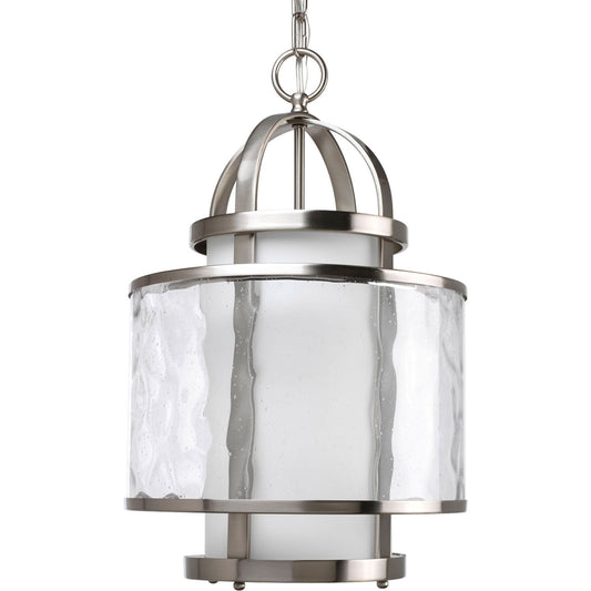 Bay Court One Light Foyer Pendant in Brushed Nickel