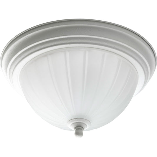 Melon Glass One Light Flush Mount in White