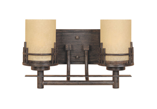 Mission Ridge Two Light Bath Bar in Warm Mahogany