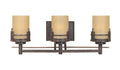 Mission Ridge Three Light Bath Bar in Warm Mahogany