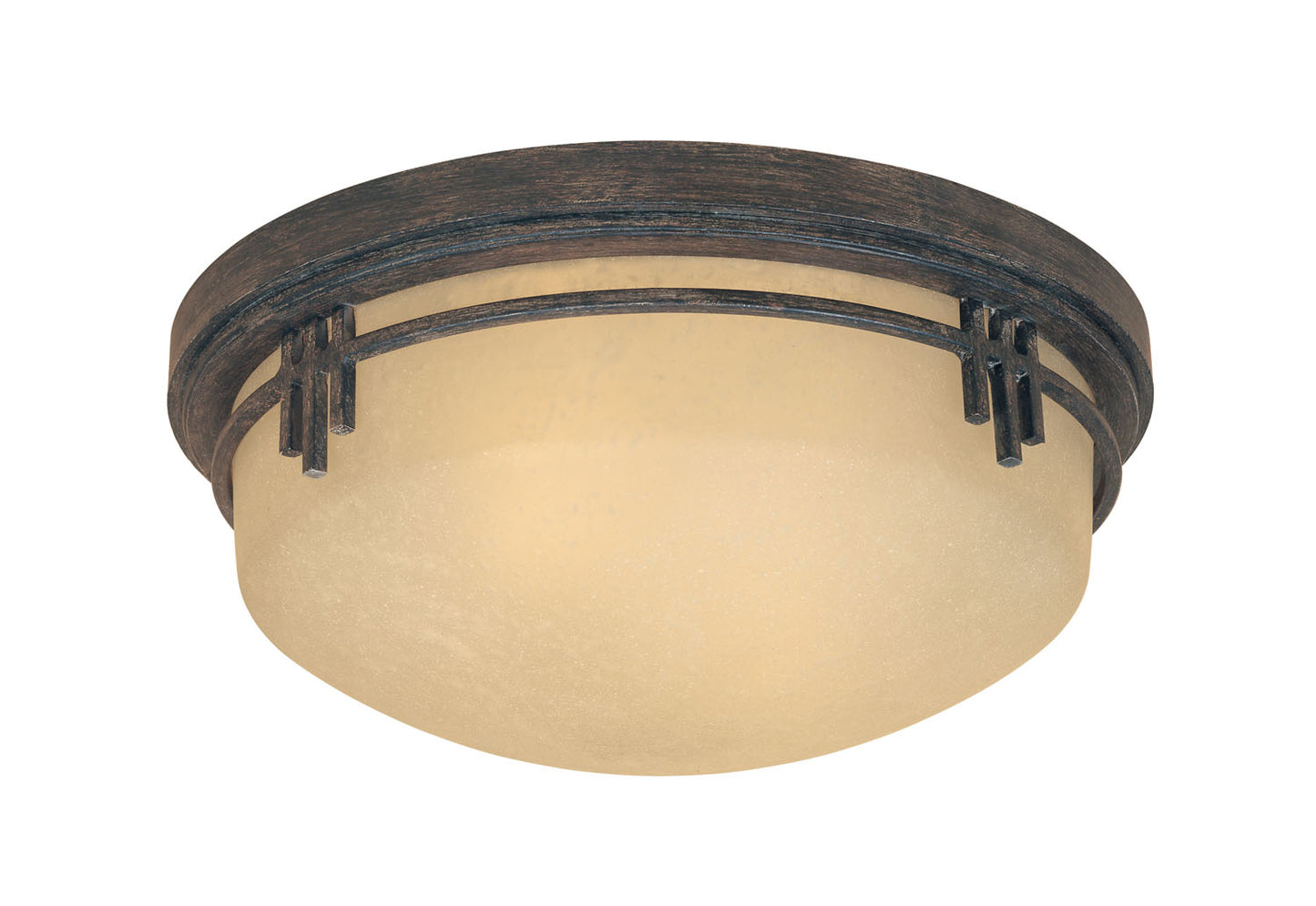Mission Ridge Two Light Flushmount in Warm Mahogany