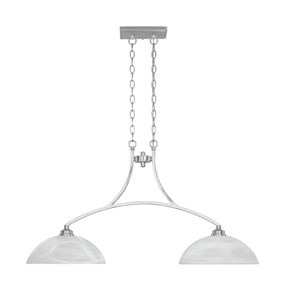Tackwood Two Light Island Pendant in Satin Platinum