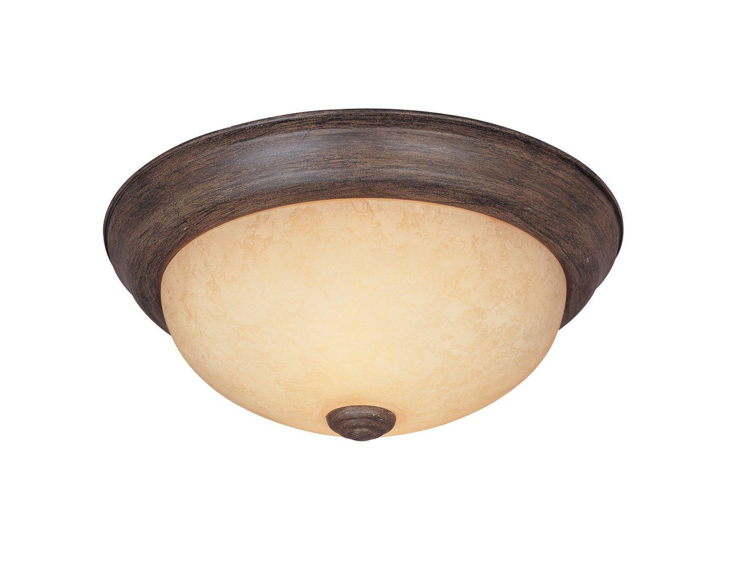 Decorative Flushmount Three Light Flushmount in Warm Mahogany