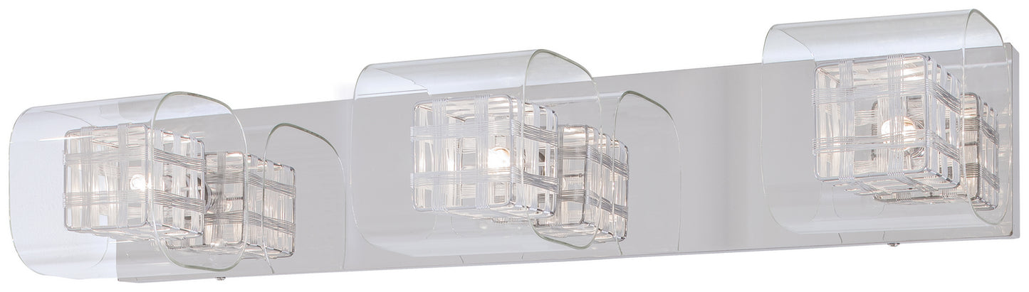 Jewel Box Three Light Bath in Chrome