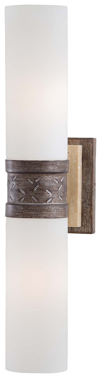 Compositions Two Light Wall Sconce in Aged Patina Iron