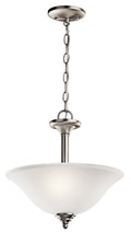 Wynberg Two Light Pendant/Semi Flush in Brushed Nickel