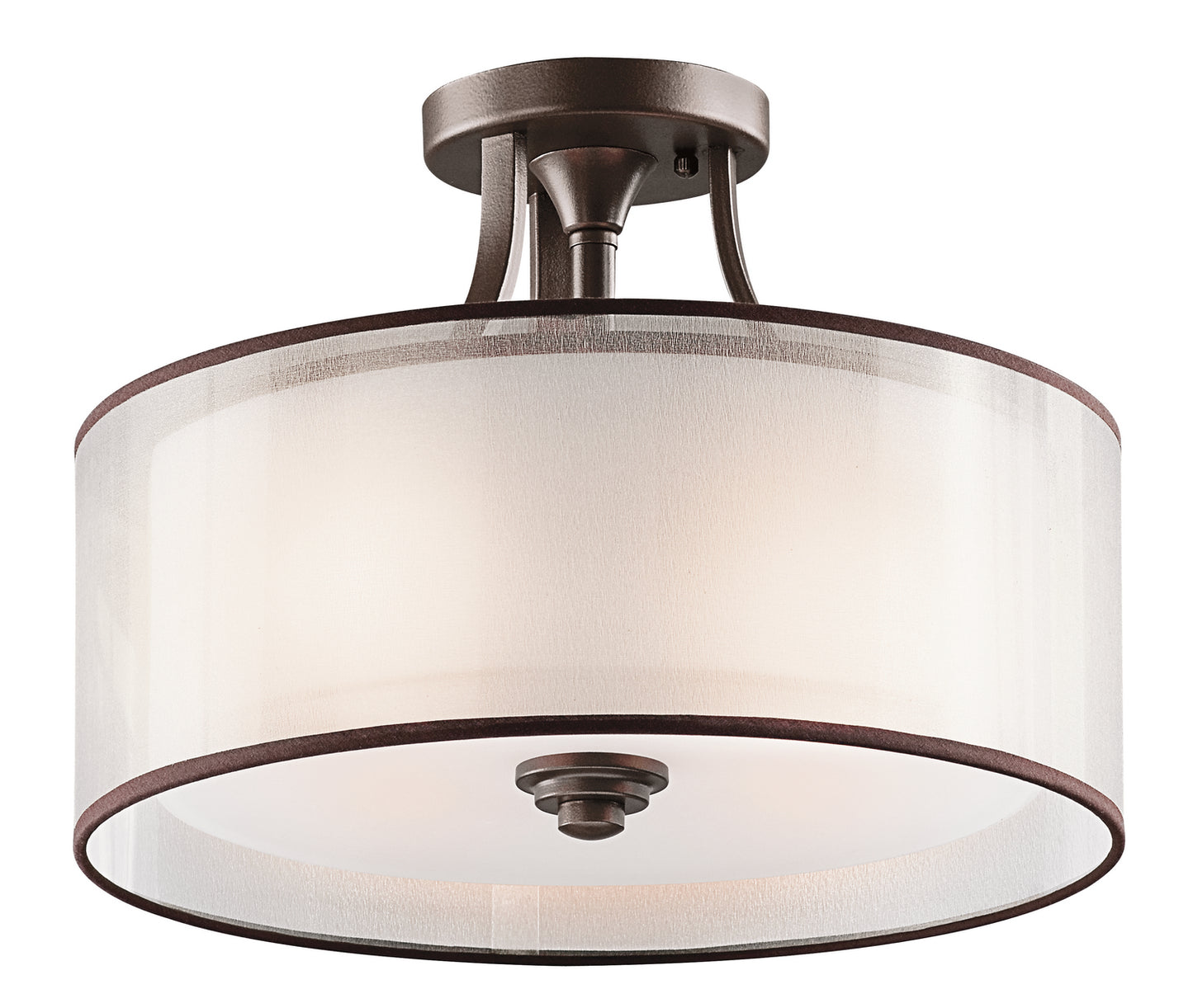 Lacey Three Light Semi Flush Mount in Mission Bronze