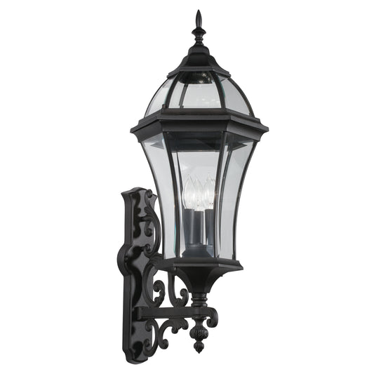 Townhouse Three Light Outdoor Wall Mount in Black