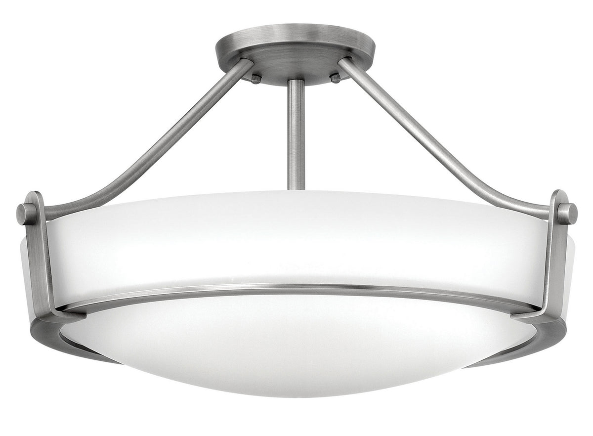 Hathaway LED Semi-Flush Mount in Antique Nickel