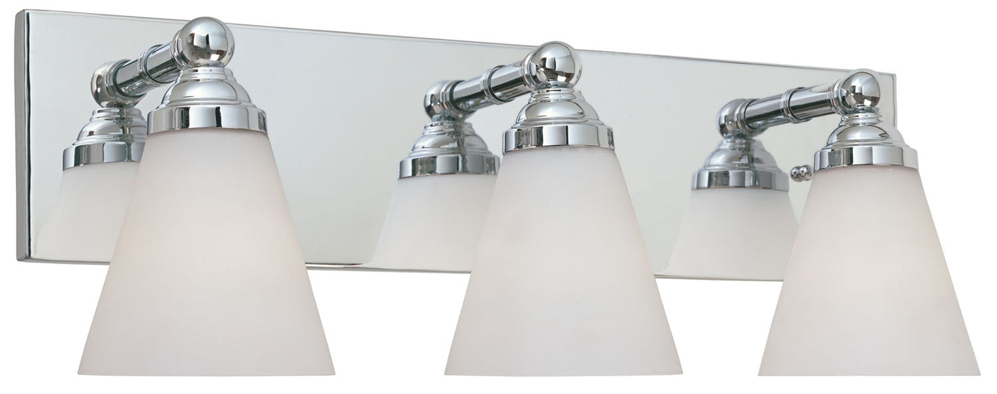 Hudson Three Light Bath Bar in Chrome