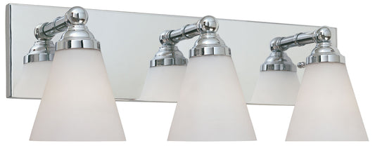 Hudson Three Light Bath Bar in Chrome