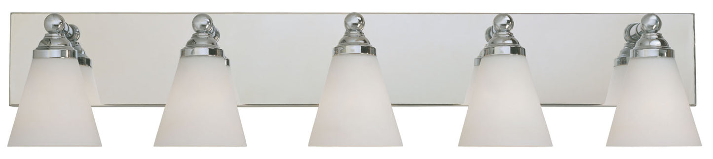 Hudson Five Light Bath Bar in Chrome