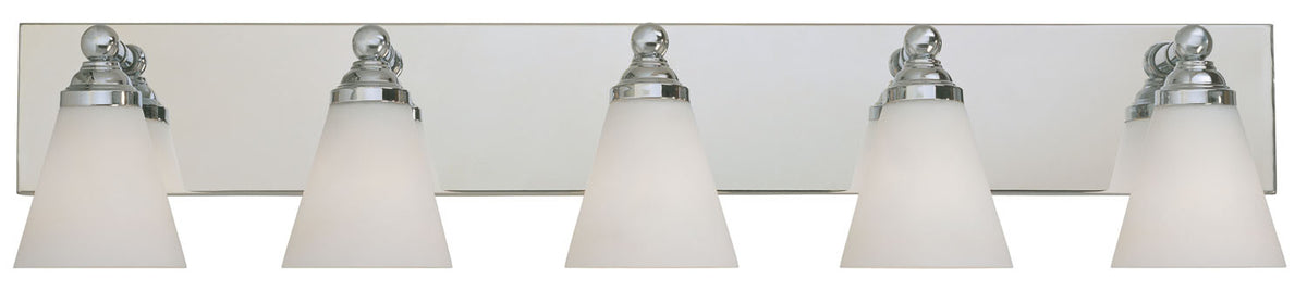 Hudson Five Light Bath Bar in Chrome