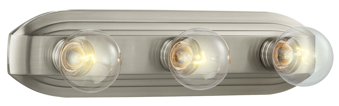 Value Bath/Vanity Three Light Bath Bar in Brushed Nickel