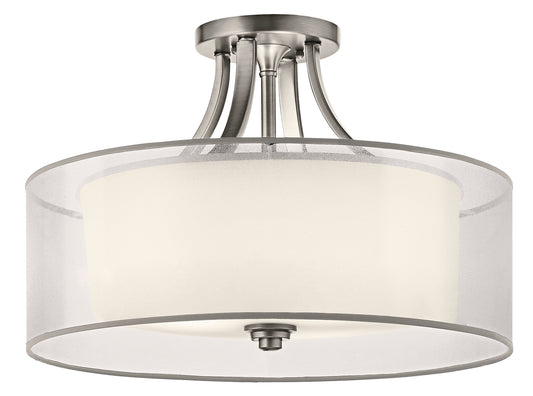 Lacey Four Light Semi Flush Mount in Antique Pewter