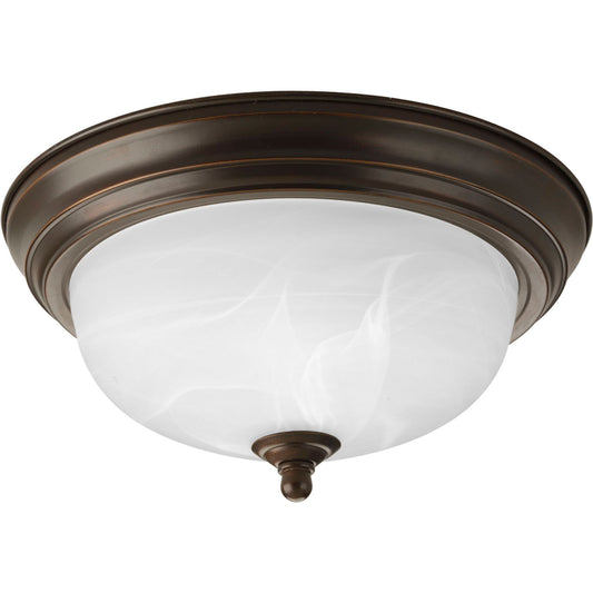 Dome Glass - Alabaster One Light Flush Mount in Antique Bronze