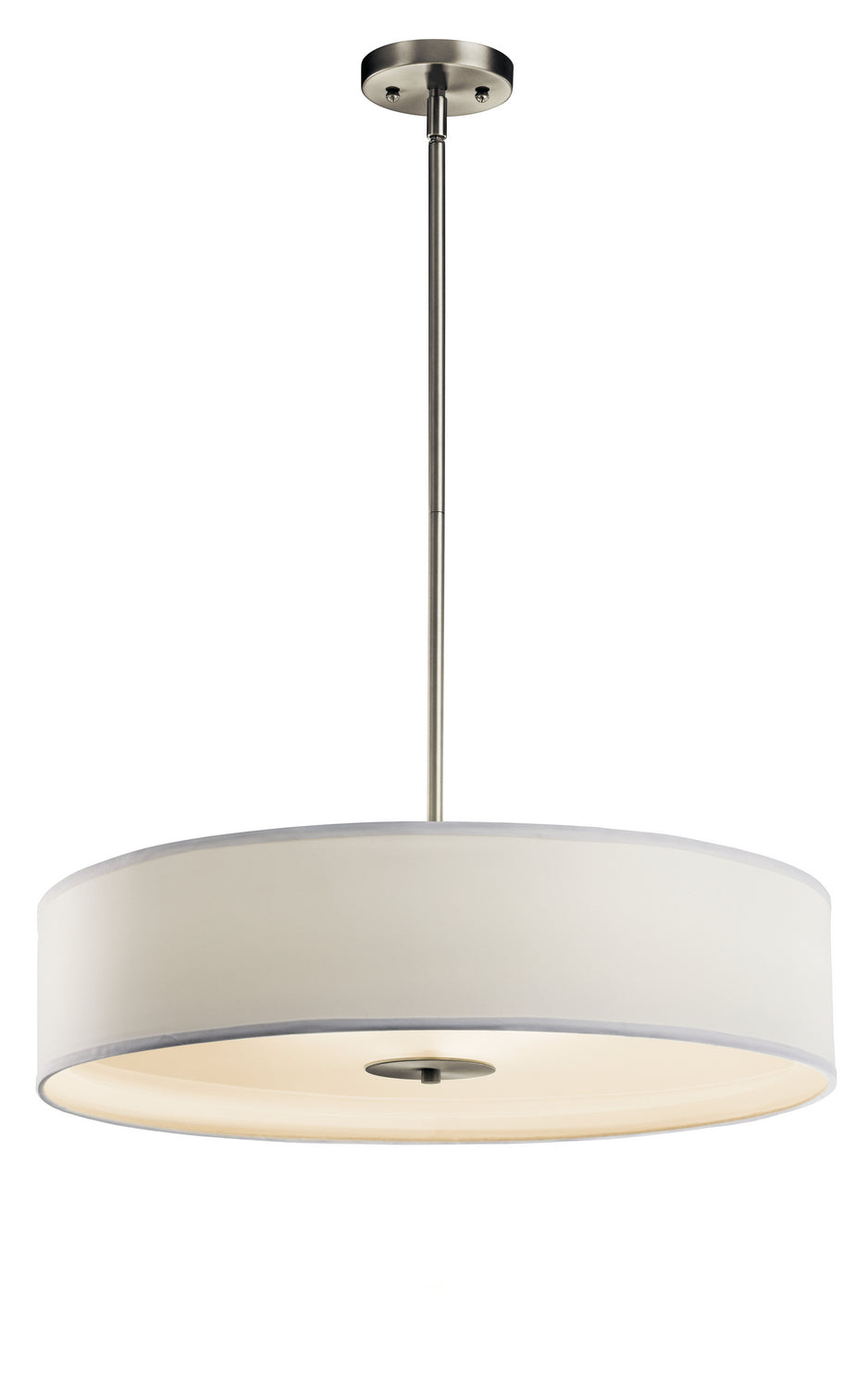 Three Light Pendant/Semi Flush in Brushed Nickel