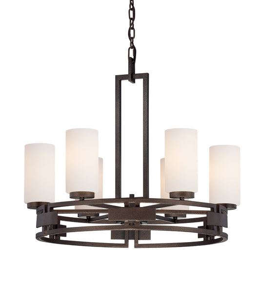 Del Ray Six Light Chandelier in Flemish Bronze