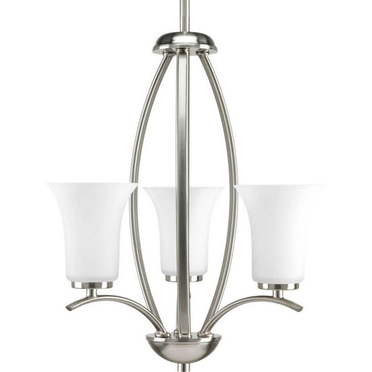 Joy Three Light Foyer Pendant in Brushed Nickel