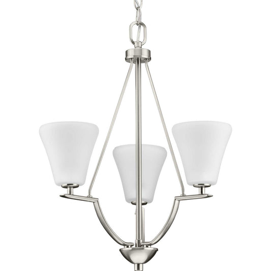 Bravo Three Light Chandelier in Brushed Nickel