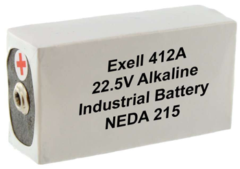 Exell 412A Alkaline 22.5V Battery NEDA 215, 15F20, BLR122