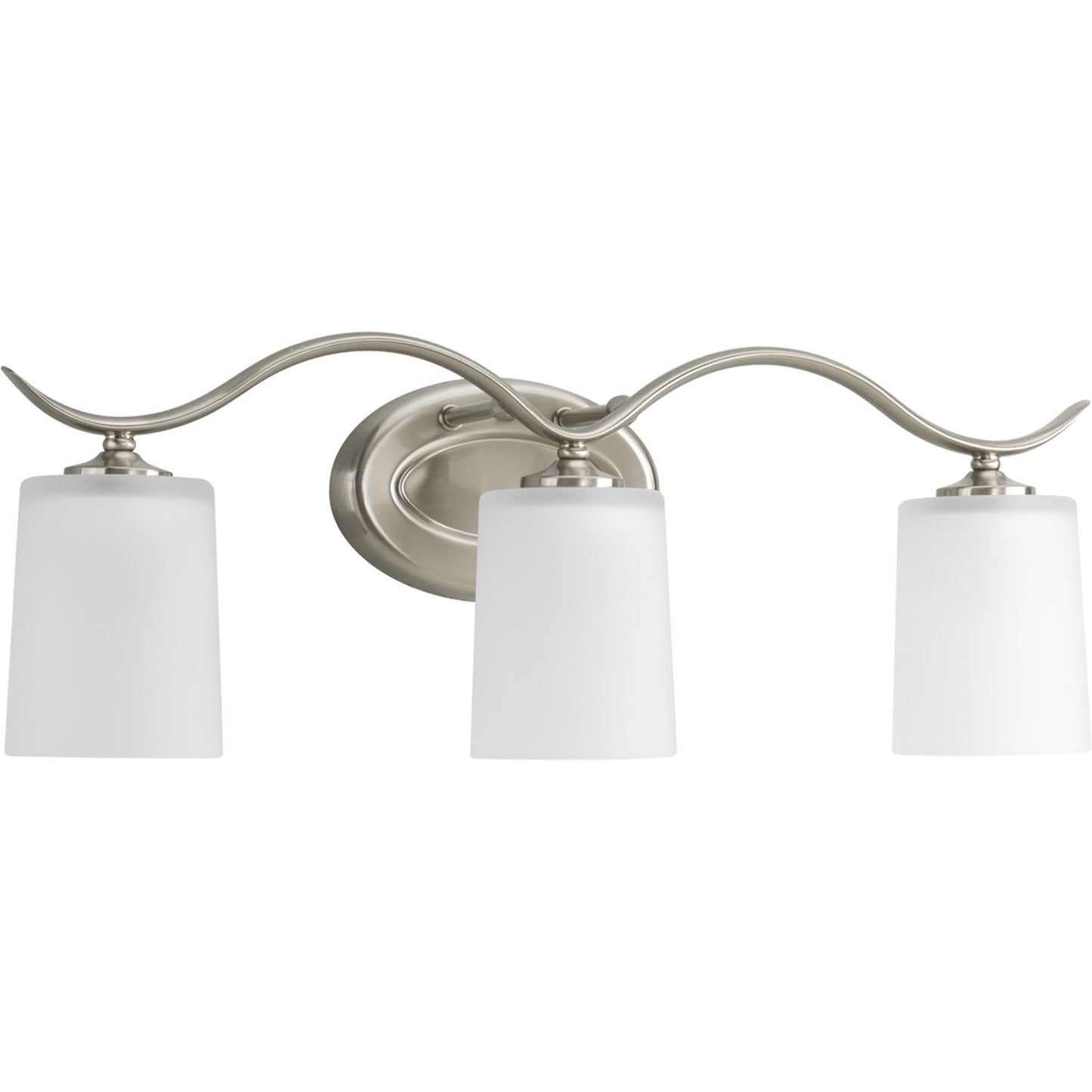 Inspire Three Light Bath Bracket in Brushed Nickel