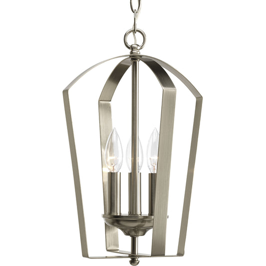 Gather Three Light Foyer Pendant in Brushed Nickel
